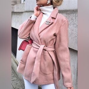 Fashion Nova Belted Coat Wrap - Mauve Women's Size MED